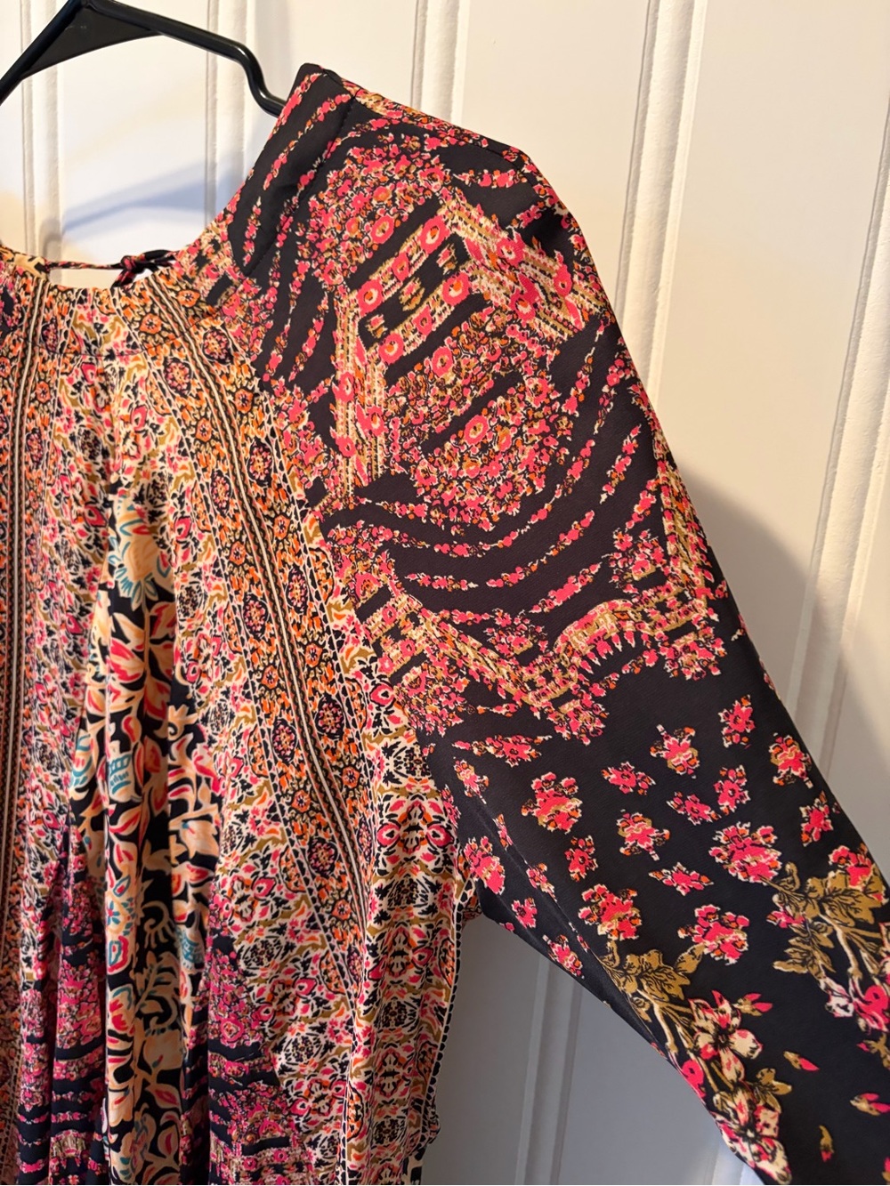 Free People Stevie Floral Boho Bell Sleeve Tunic Size Medium - Picture 7 of 12